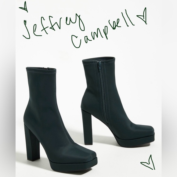 Jeffrey Campbell Arcadia Forest Green Neoprene Booties New 🆕 & Never Worn 😍 - Picture 11 of 17
